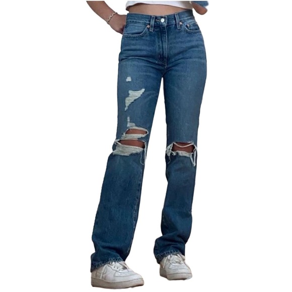 {BDG UO} "Bootcut" Boot Cut Ripped Distressed No Stretch Denim Jeans - Picture 1 of 8
